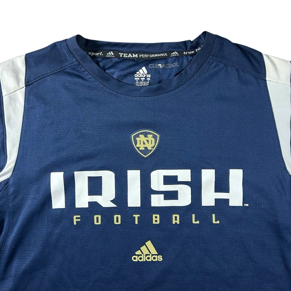 Notre Dame Fighting Irish Football Mens Medium Adidas Team Shirt Climacool Y2K